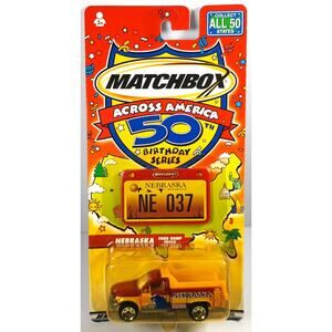 Matchbox Across America 50th Birthday Series NEBRASKA FORD DUMP TRUCK, See Pics!